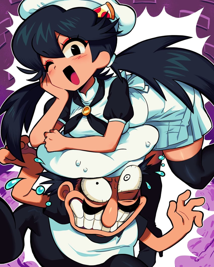 peppino spaghetti and peppina ramen (pizza tower) drawn by satanmanse