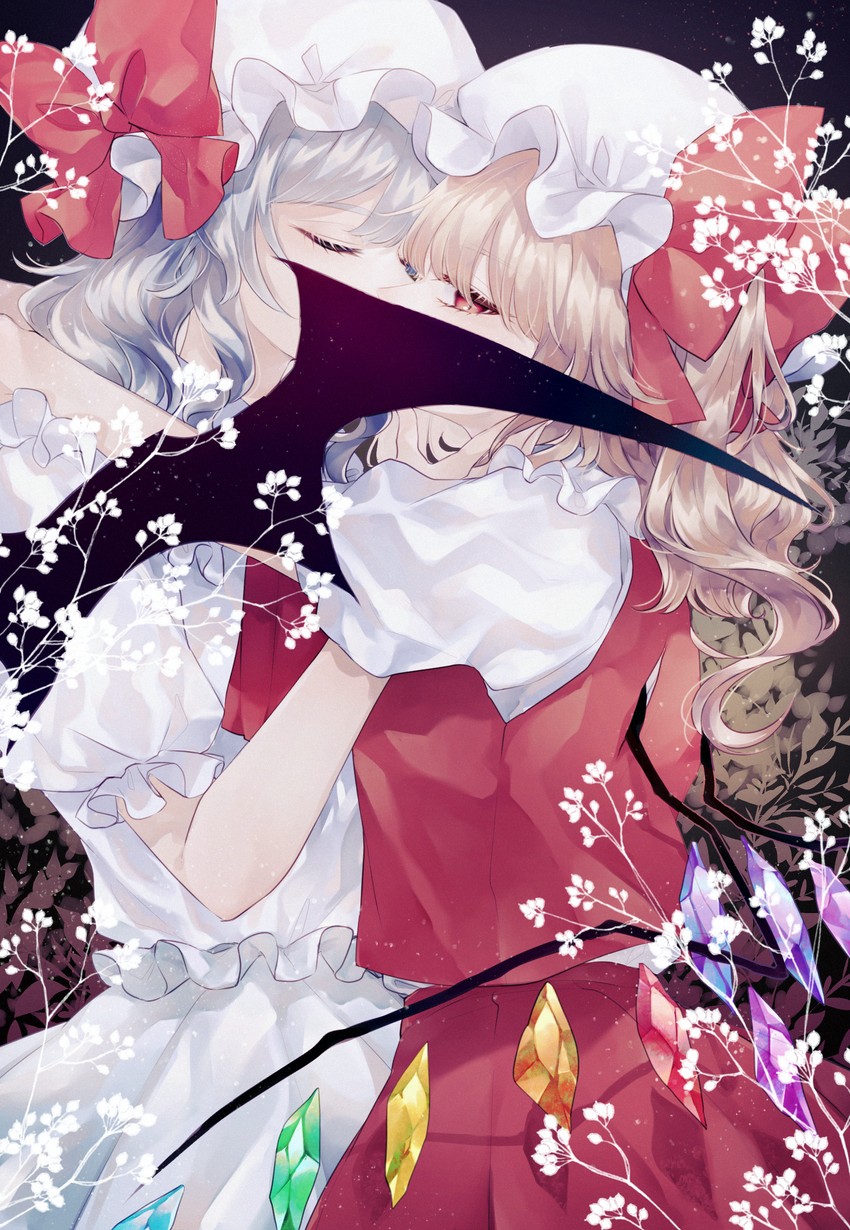 remilia scarlet and flandre scarlet (touhou) drawn by katai_(nekoneko0720)