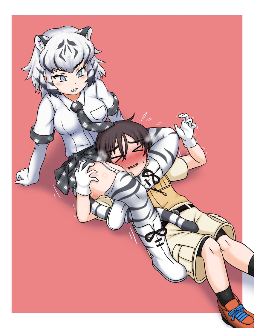 captain and white tiger (kemono friends and 1 more) drawn by adansosutega