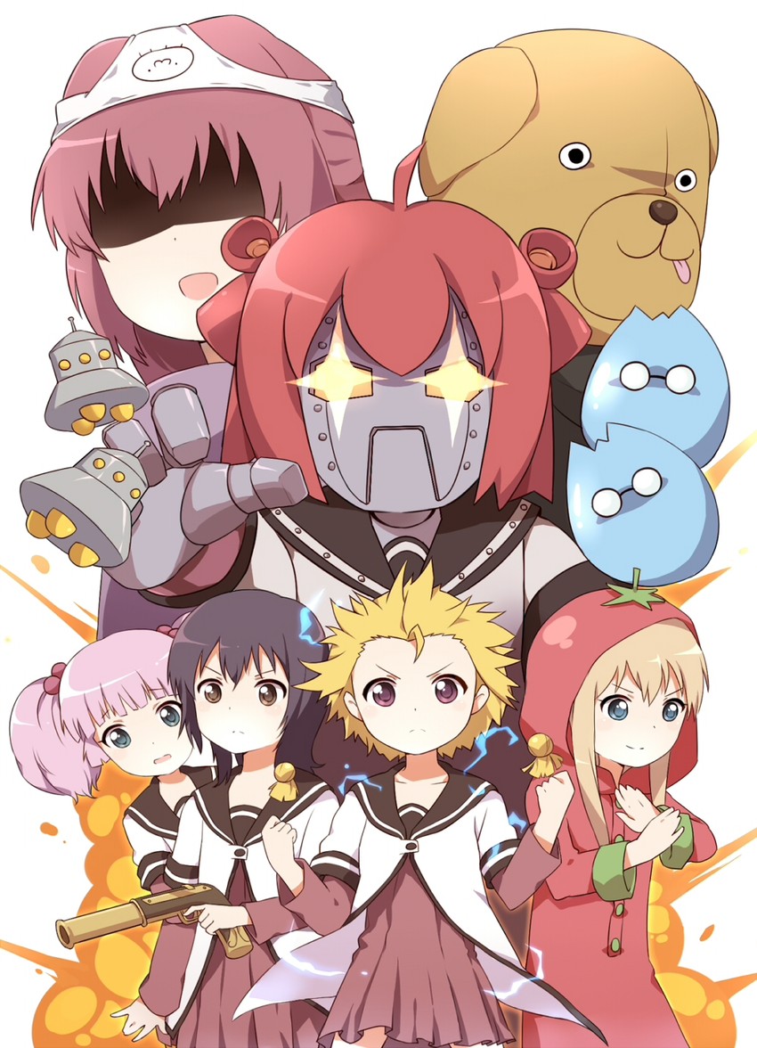 toshinou kyouko, akaza akari, funami yui, yoshikawa chinatsu, and akaza akane (dragon ball and 1 more) drawn by suika01