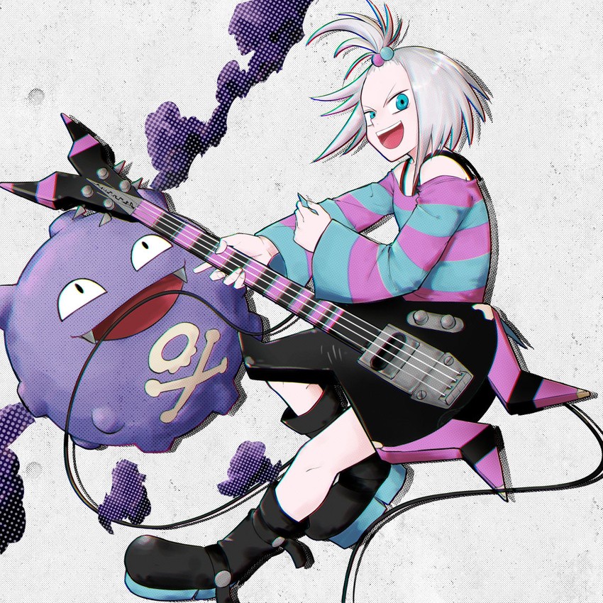 roxie and koffing (pokemon and 1 more) drawn by kosian_bun
