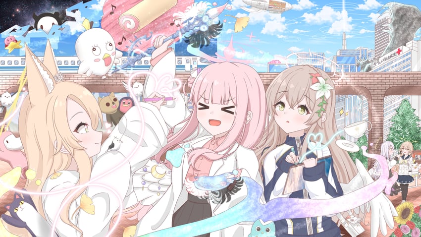 mika, seia, hifumi, azusa, peroro, and 4 more (blue archive) drawn by mochiusa_cocoa