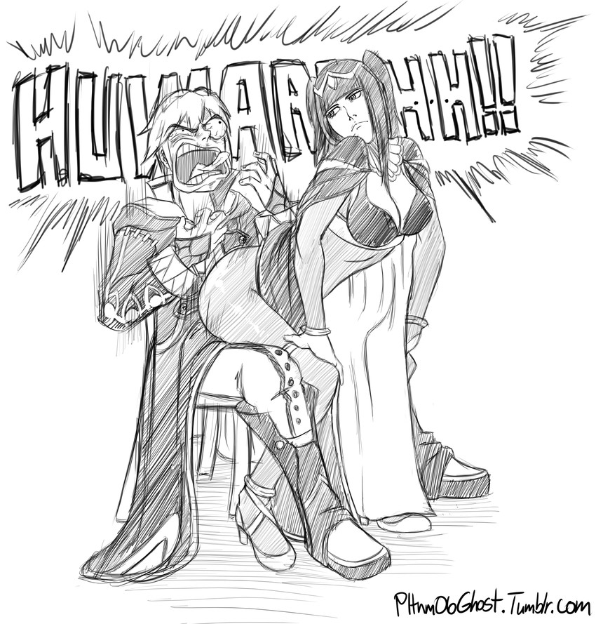 male robin, tharja, and nicki minaj (fire emblem and 1 more) drawn by pltnm_ghost