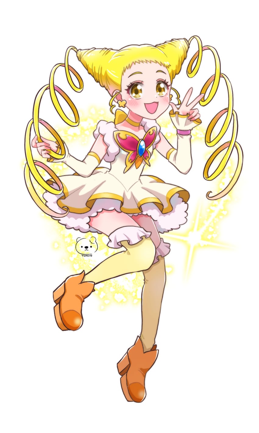 kasugano urara and cure lemonade (precure and 1 more) drawn by moro_precure