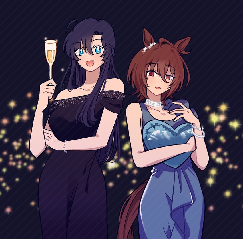 trainer, agnes tachyon, female trainer, and moromizato sana (umamusume) drawn by tachytaku
