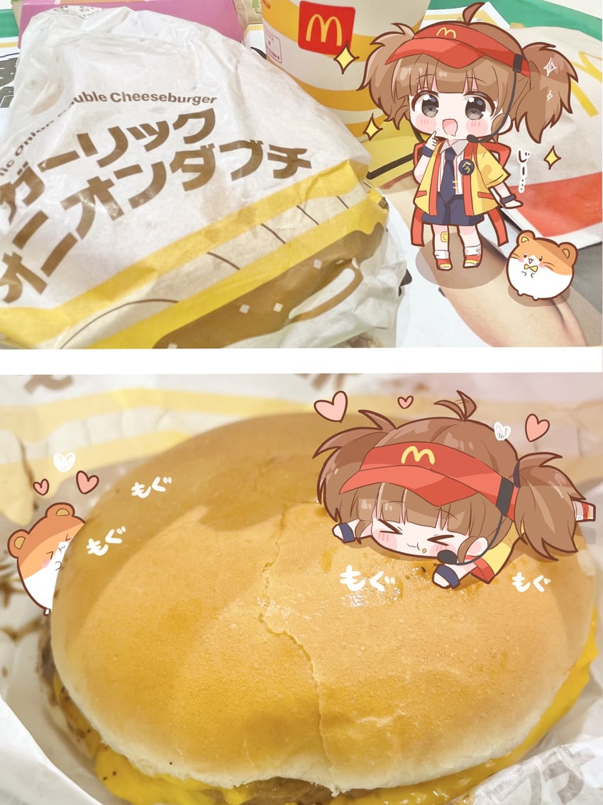 imadake dabuchi tabemi and imadake dabuchi tabesuke (mcdonald's) drawn by mike_mochi