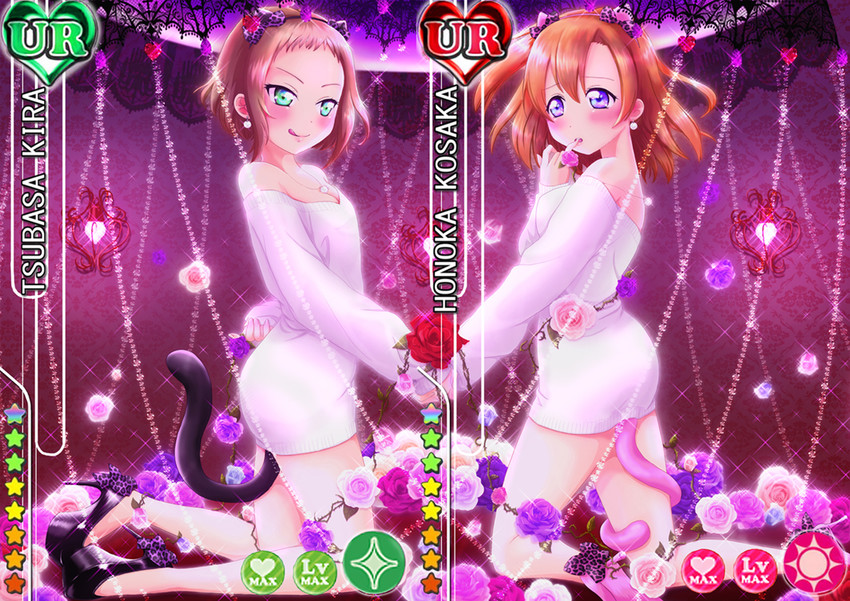 kosaka honoka and kira tsubasa (love live! and 2 more) drawn by mashiromami