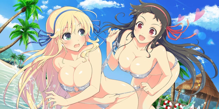 katsuragi and ayame (senran kagura and 1 more) drawn by yaegashi_nan