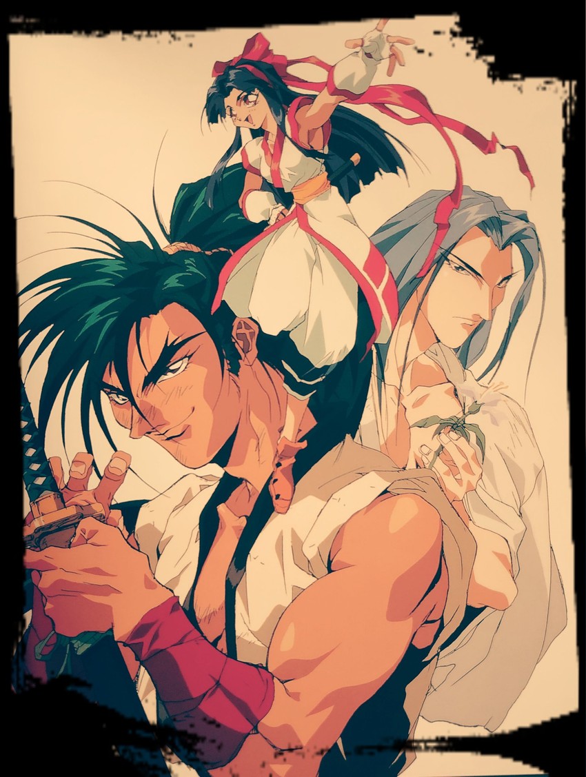 nakoruru, haoumaru, and tachibana ukyou (samurai spirits) drawn by oobari_masami