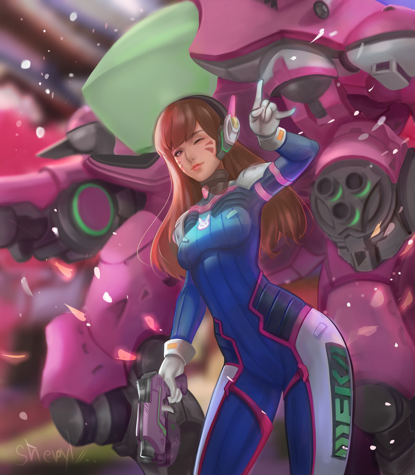 d.va (overwatch and 1 more) drawn by sherylnome