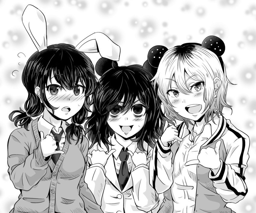 kuroki tomoko, tamura yuri, and yoshida masaki (watashi ga motenai no wa dou kangaetemo omaera ga warui!) drawn by kaigara_suupu