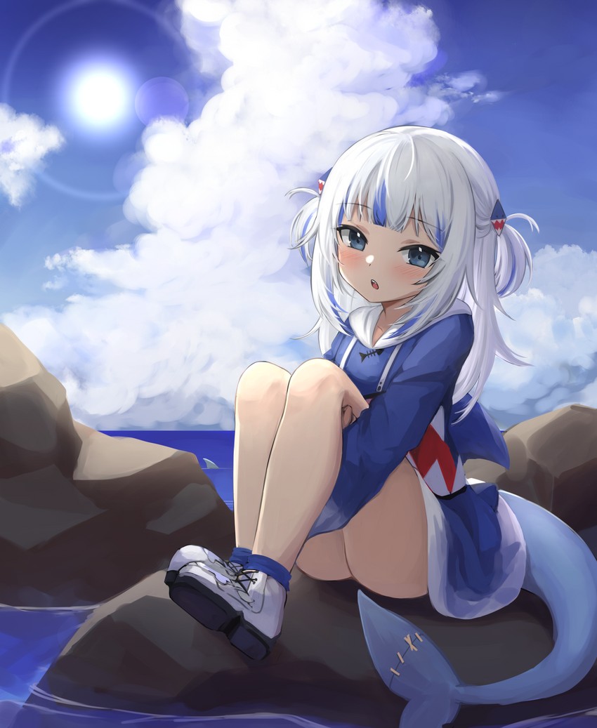 gawr gura (hololive and 1 more) drawn by klaius