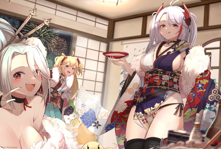 manjuu, prinz eugen, admiral hipper, and prinz heinrich (azur lane) drawn by daweykun