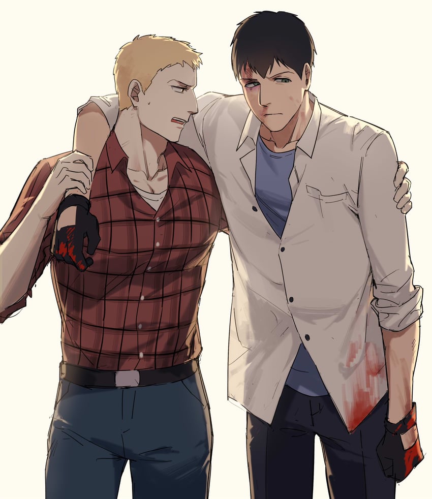 reiner braun and bertolt hoover (shingeki no kyojin) drawn by shadowlll2