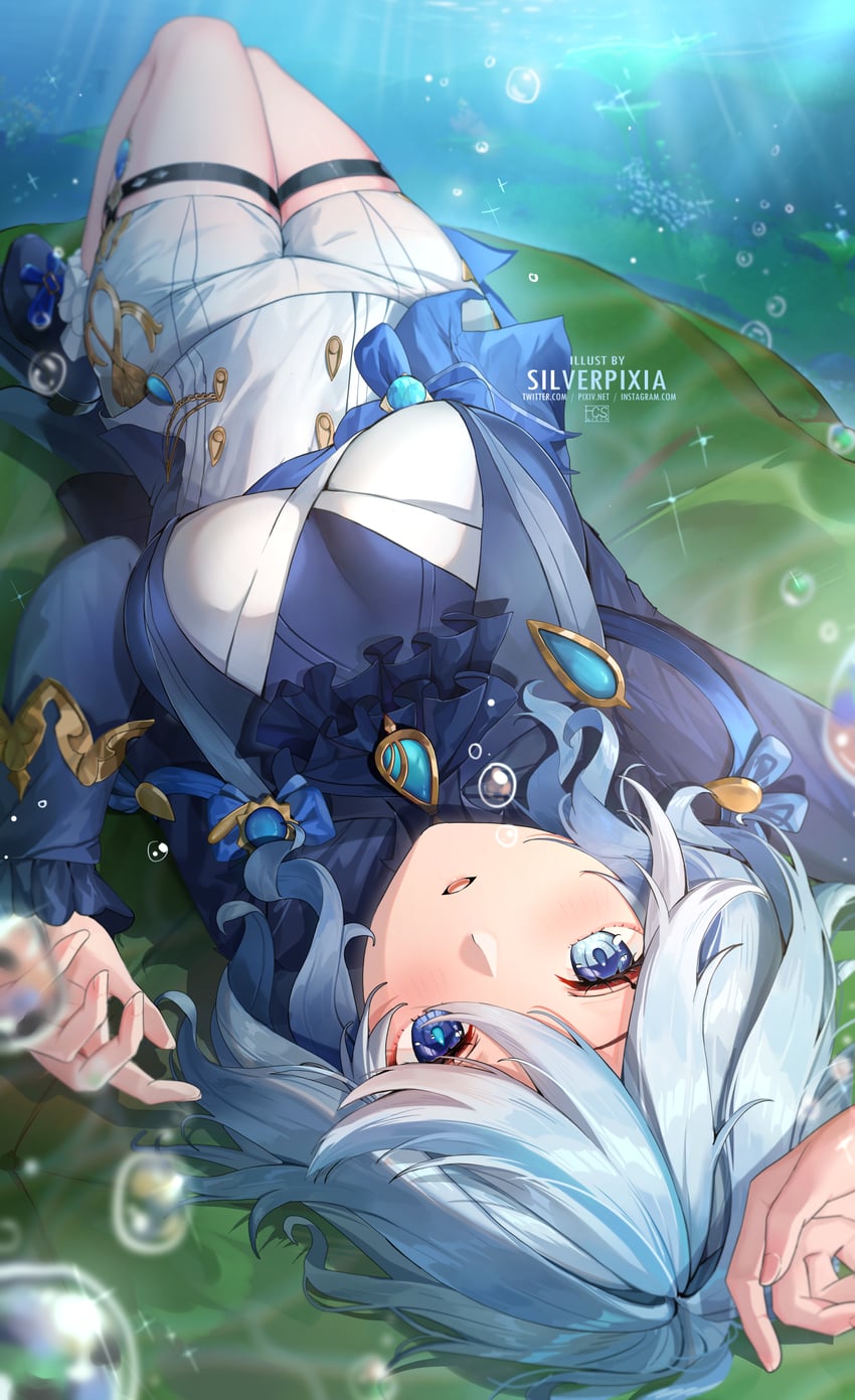 furina (genshin impact) drawn by silverpixia