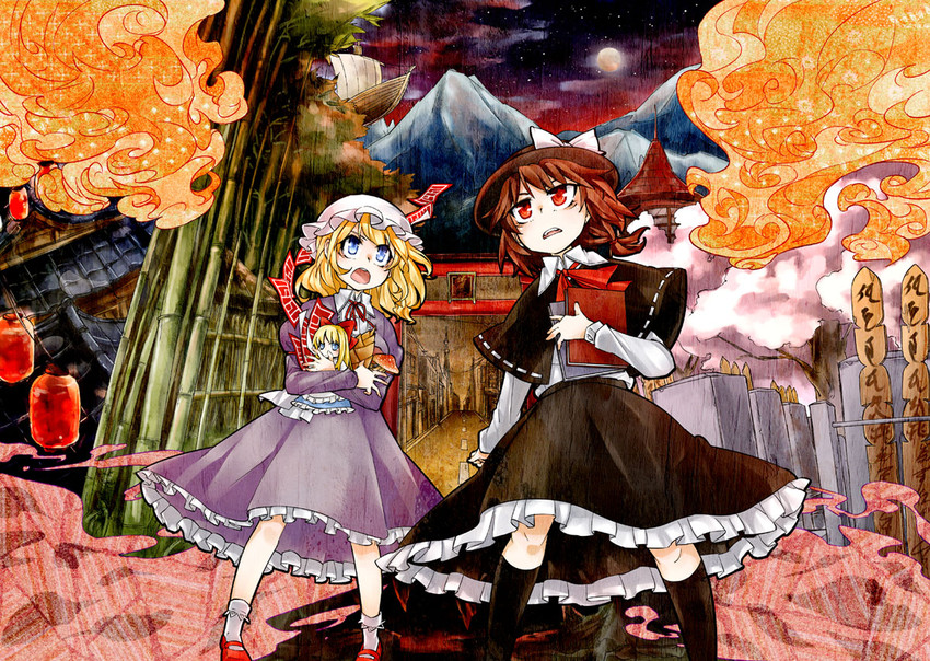 usami renko, shanghai doll, and maribel hearn (touhou) drawn by kikuichi_monji