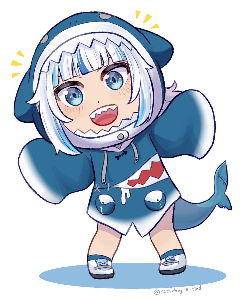 gawr gura (hololive and 1 more) drawn by z-raid