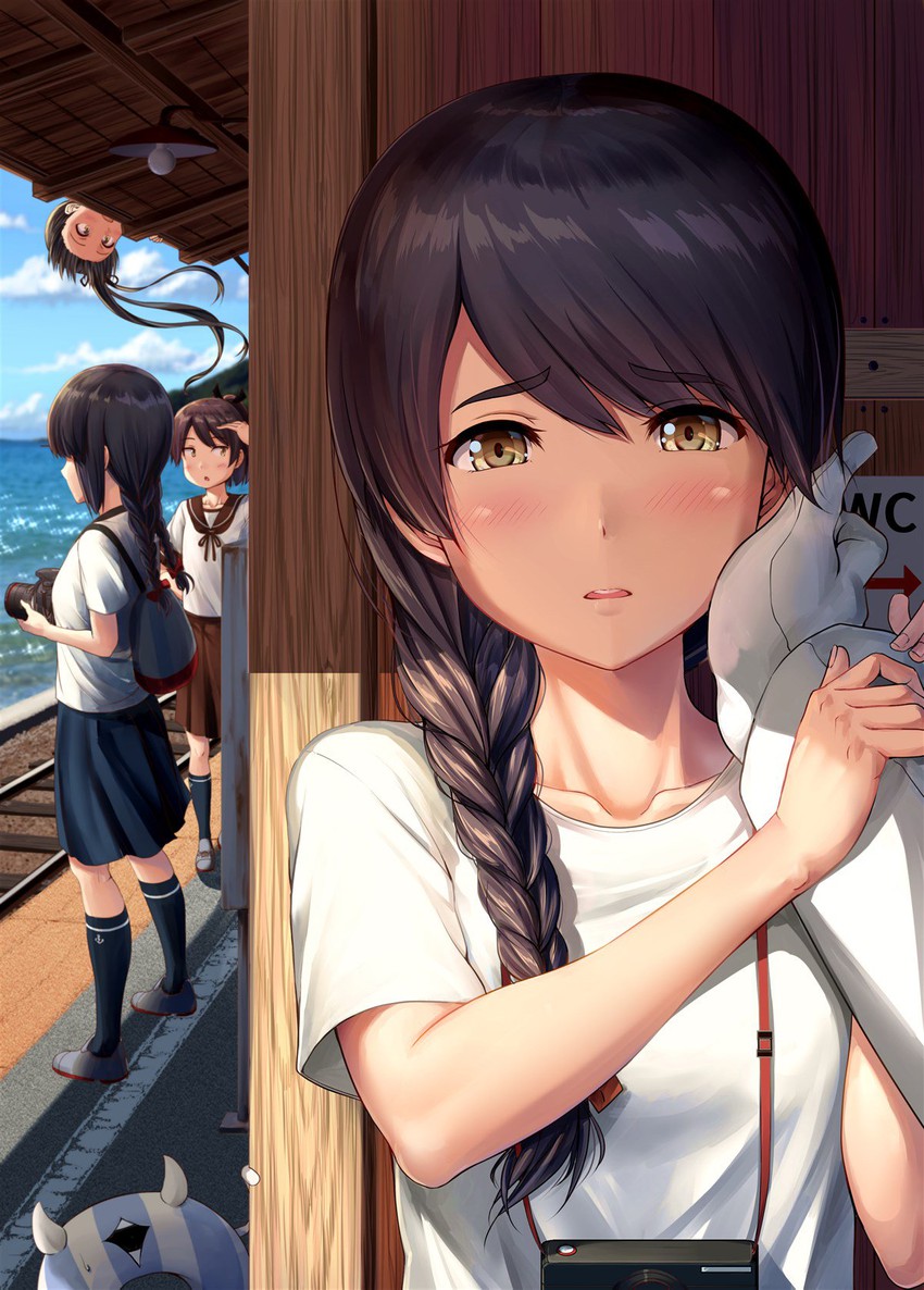 admiral, shikinami, ayanami, isonami, enemy lifebuoy, and 1 more (kantai collection) drawn by ichikawa_feesu