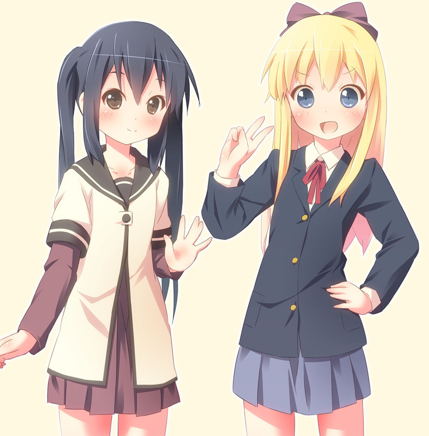 nakano azusa and toshinou kyouko (k-on! and 1 more) drawn by pu-en