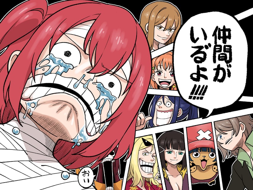 nami, watanabe you, monkey d. luffy, nico robin, roronoa zoro, and 13 more (love live! and 2 more) drawn by koaraya
