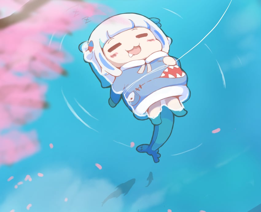 gawr gura (hololive and 1 more) drawn by hosizora
