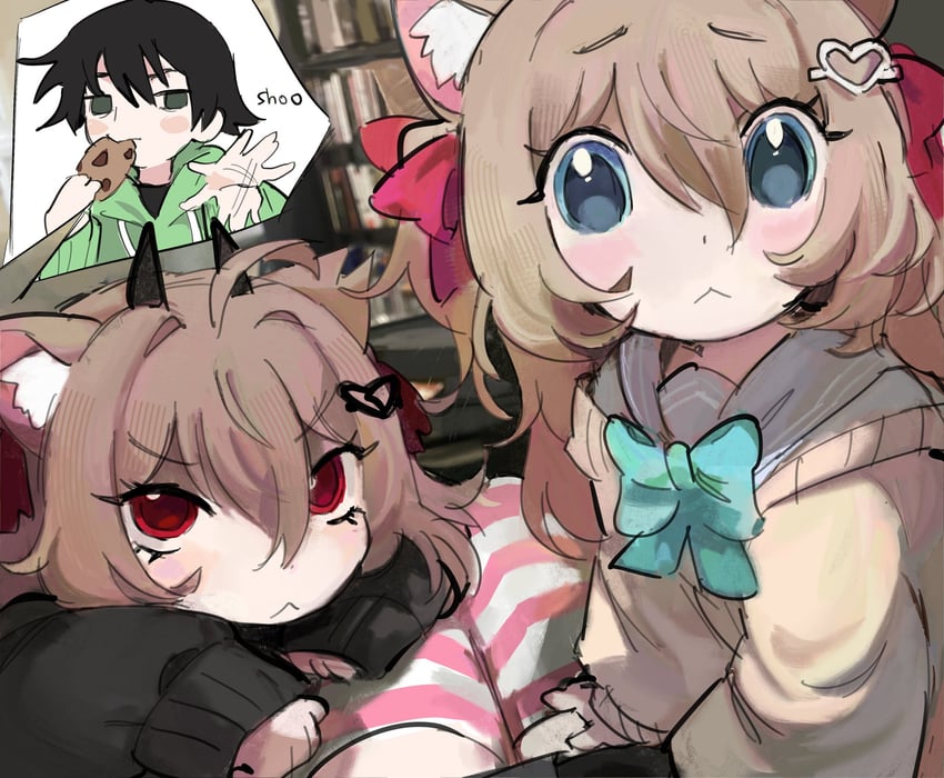 neuro-sama, evil neuro-sama, and vedal987 (vedal ai) drawn by pasharuu