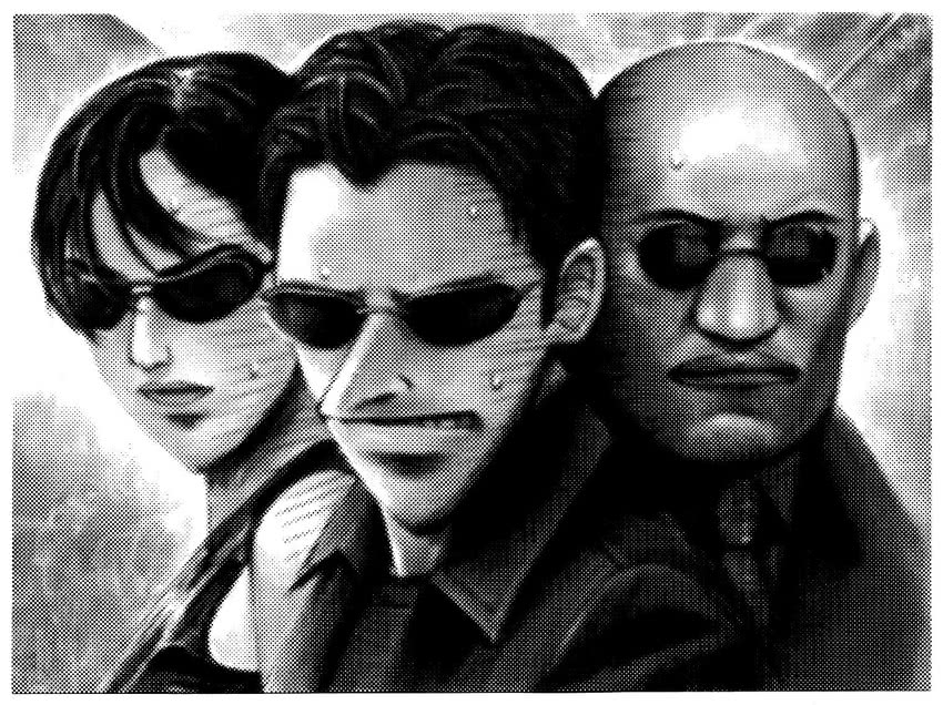 keanu reeves, neo, trinity, and morpheus (kaiji and 1 more) drawn by yug_(ekaki)