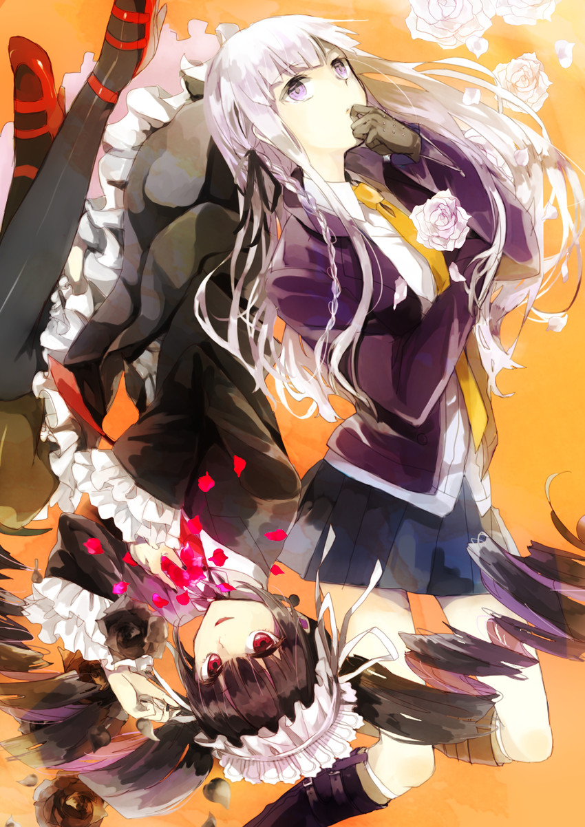 kirigiri kyoko and celestia ludenberg (danganronpa and 1 more) drawn by pomu_(joynet)