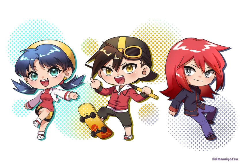 ethan, silver, and kris (pokemon and 1 more) drawn by ayan_ip