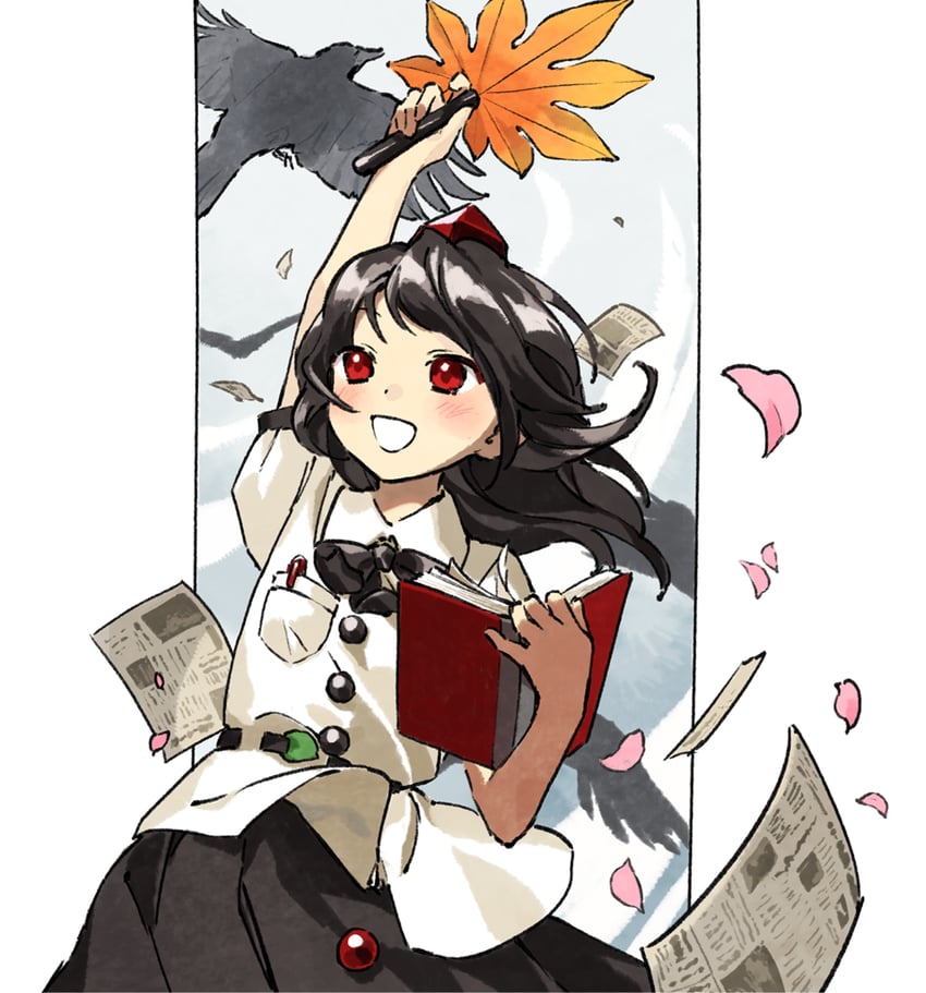shameimaru aya (touhou and 1 more) drawn by kaigen_1025