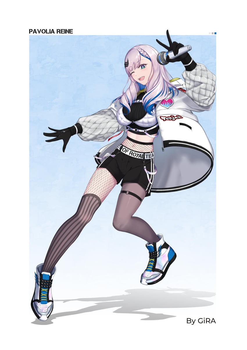 pavolia reine (hololive and 1 more) drawn by girarikyo