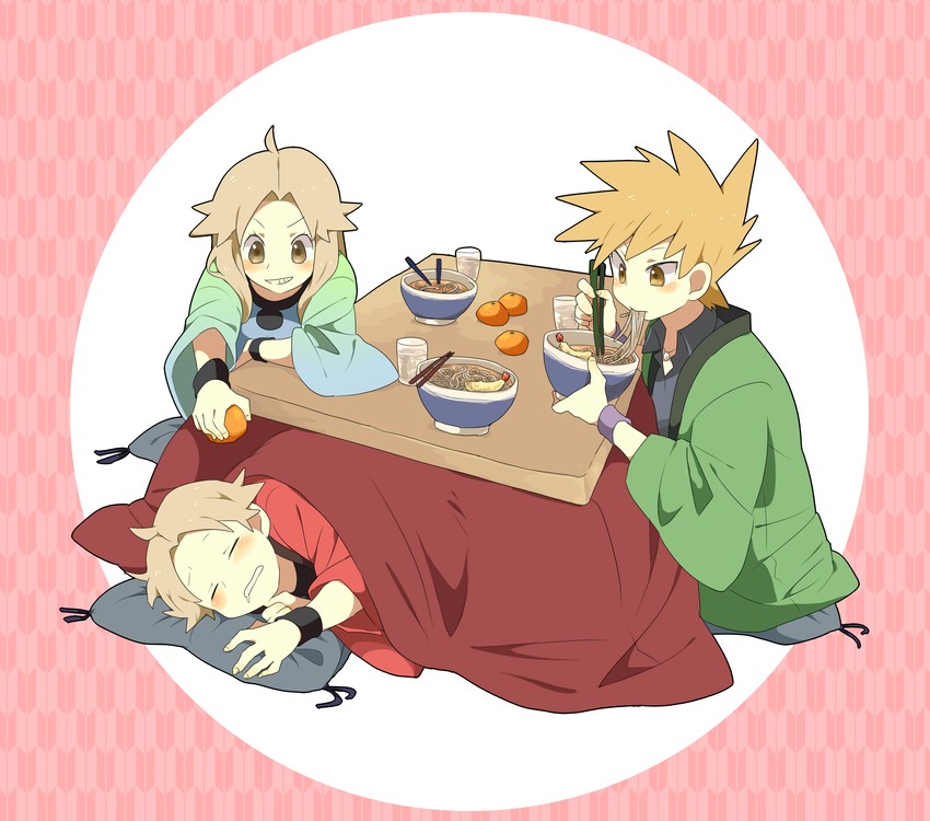 red, blue oak, and leaf (pokemon and 1 more) drawn by pumpkinpan