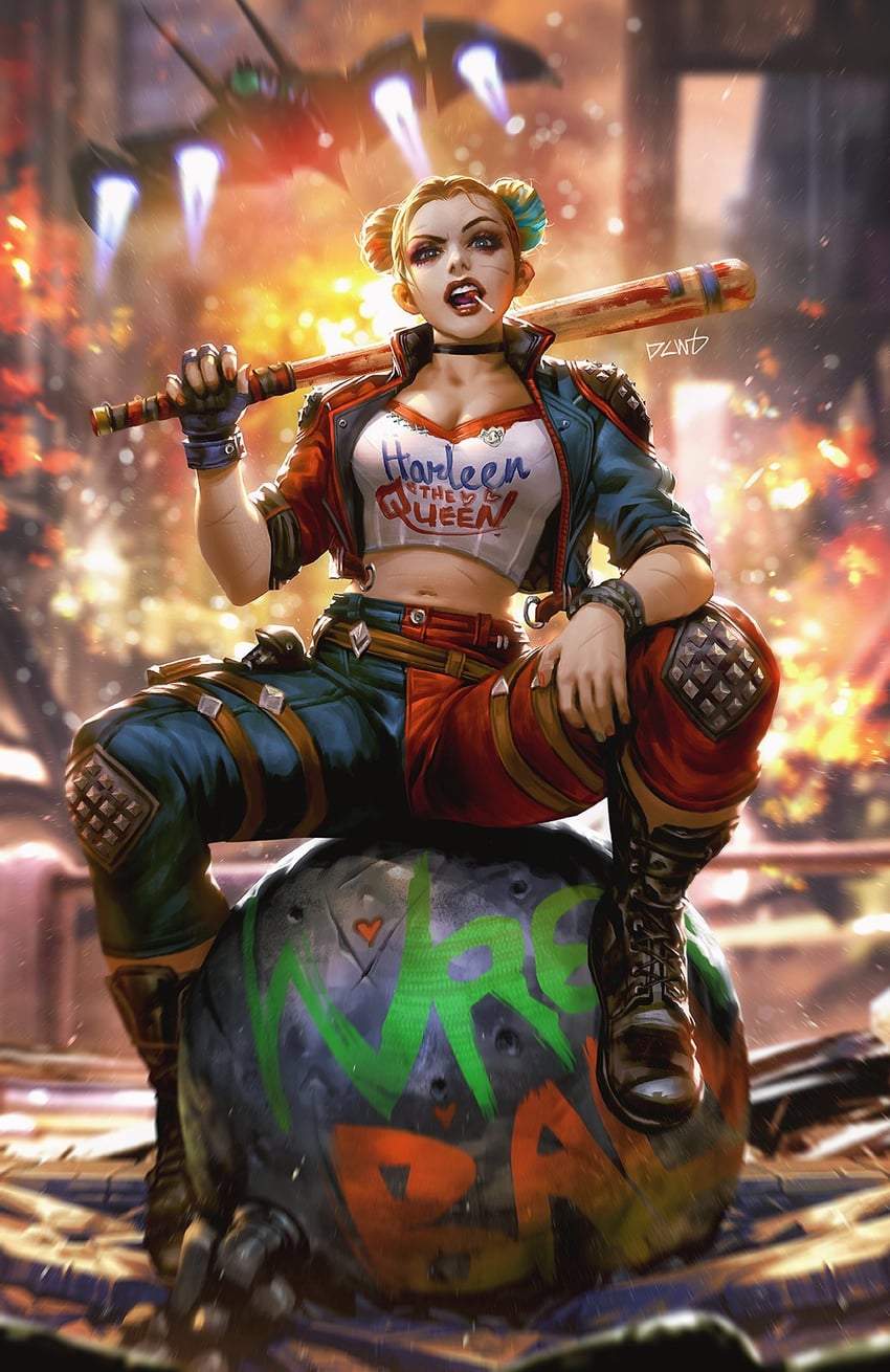 harley quinn (dc comics and 3 more) drawn by dcwj