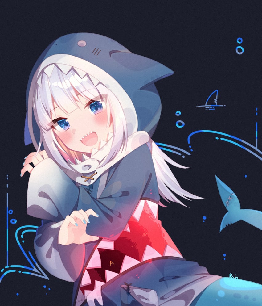 gawr gura (hololive and 1 more) drawn by roin