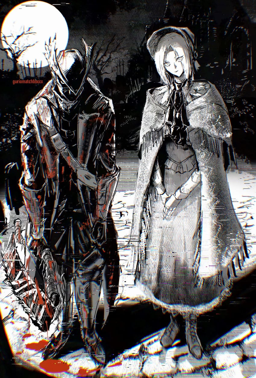 hunter and plain doll (bloodborne) drawn by guri_otoko