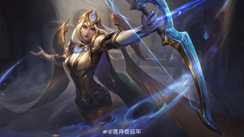 ashe and championship ashe (league of legends) drawn by luo_yueye