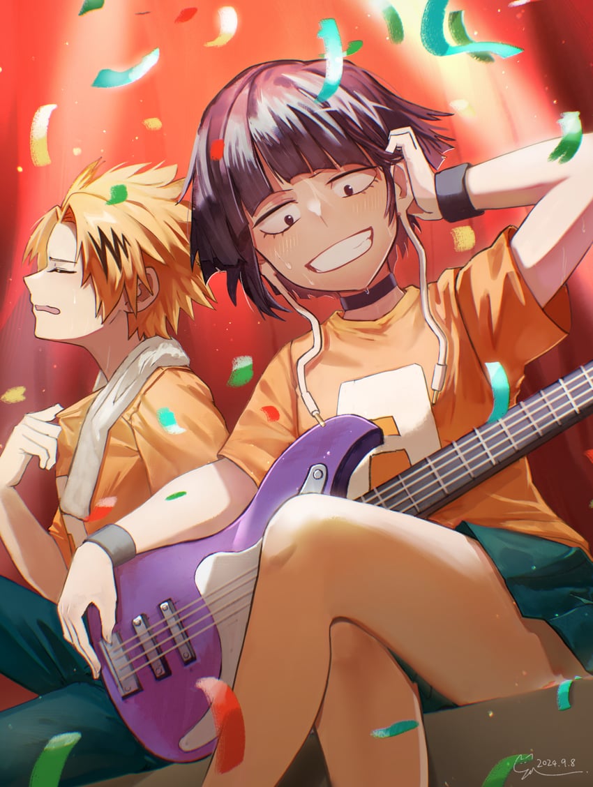jiro kyoka and kaminari denki (boku no hero academia) drawn by maghag6