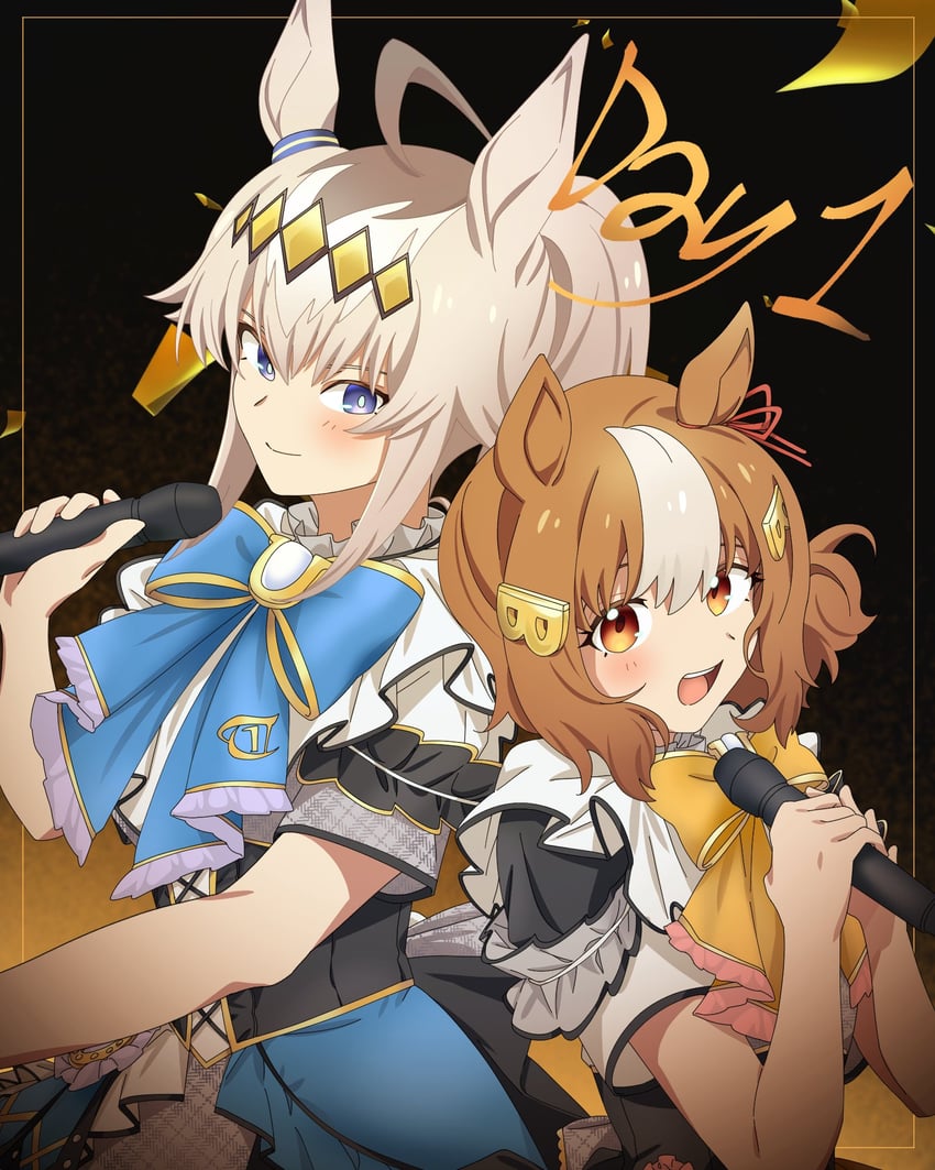 oguri cap and belno light (umamusume and 1 more) drawn by yangmal_(uma_red_sheep)