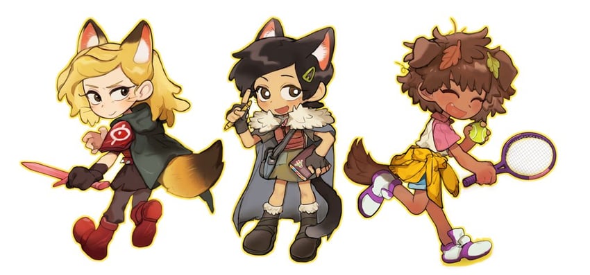 sasha waybright, anne boonchuy, and marcy wu (amphibia) drawn by jocy3