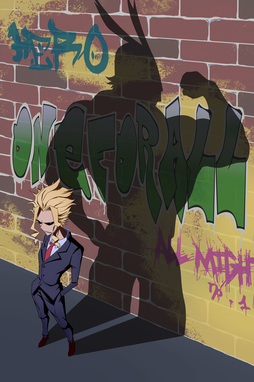 all might and yagi toshinori (boku no hero academia) drawn by hqc930