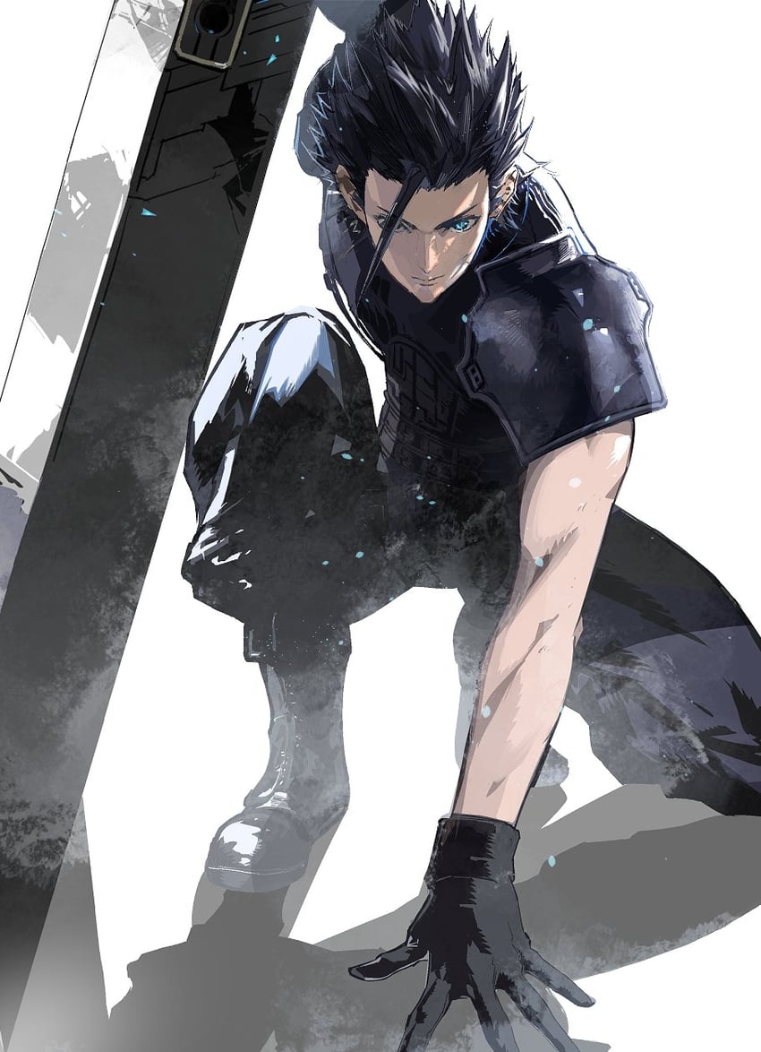 zack fair (final fantasy and 2 more) drawn by cofffee