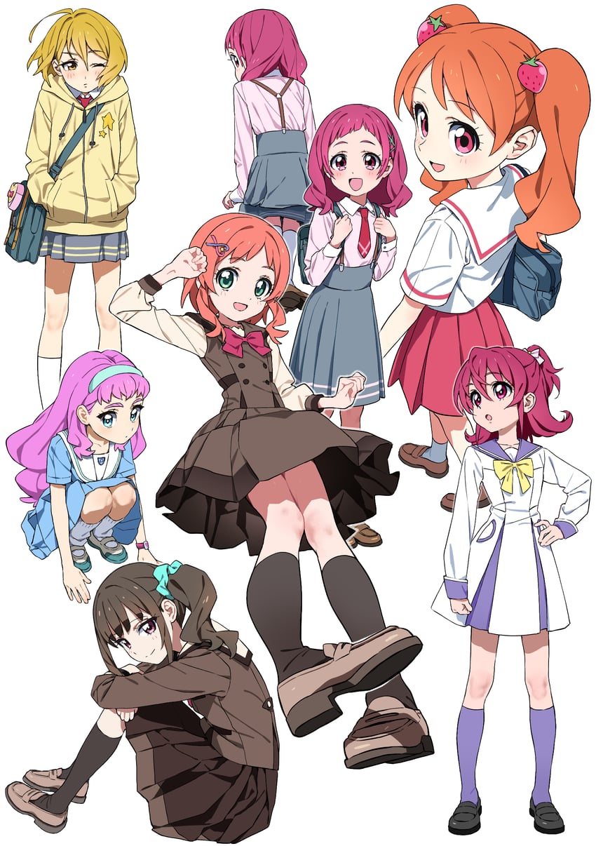 aida mana, laura la mer, nekoyashiki mayu, nono hana, inukai iroha, and 2 more (precure and 5 more) drawn by hiji_rida