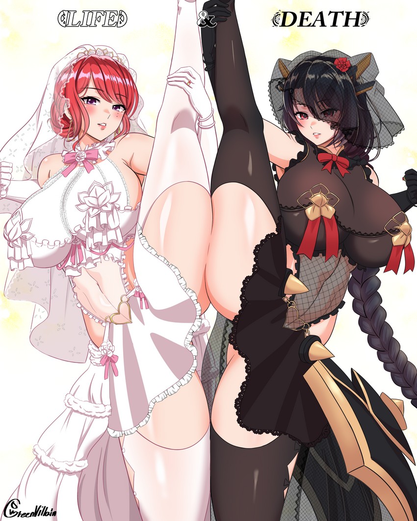 hongryeon and black wyrm (last origin) drawn by allgreen
