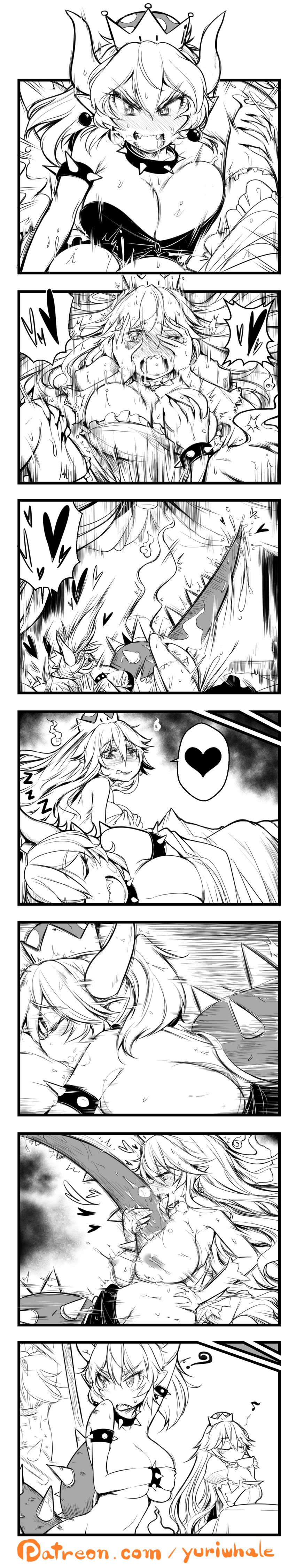 bowsette and princess king boo (mario and 2 more) drawn by yuriwhale