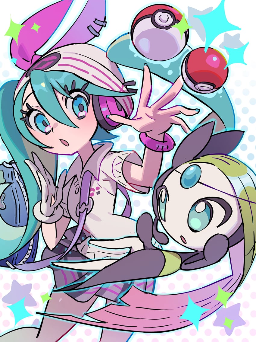 hatsune miku, meloetta, and psychic miku (pokemon and 2 more) drawn by usa_go13