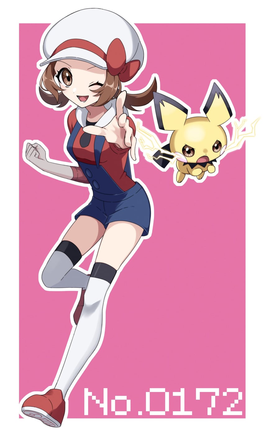 lyra and pichu (pokemon and 1 more) drawn by yuma_(kuroba_tsuto)