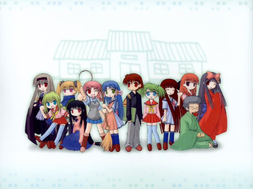 aoba kozue, kurosaki asami, kurosaki sayoko, shiratori ryuushi, chanohata tamami, and 8 more (mahoraba)