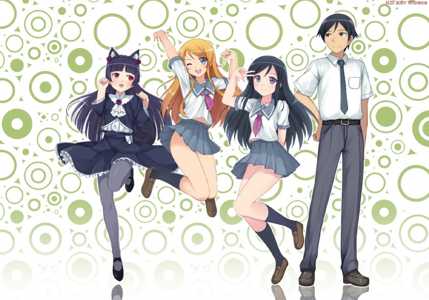gokou ruri, kousaka kirino, kousaka kyousuke, and aragaki ayase (ore no imouto ga konna ni kawaii wake ga nai) drawn by caidychen
