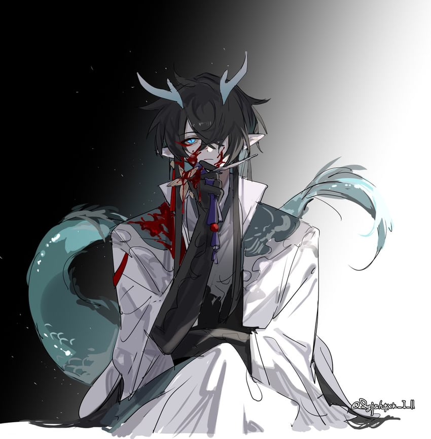 dan heng and dan feng (honkai and 1 more) drawn by sgjshtxk_i_ll