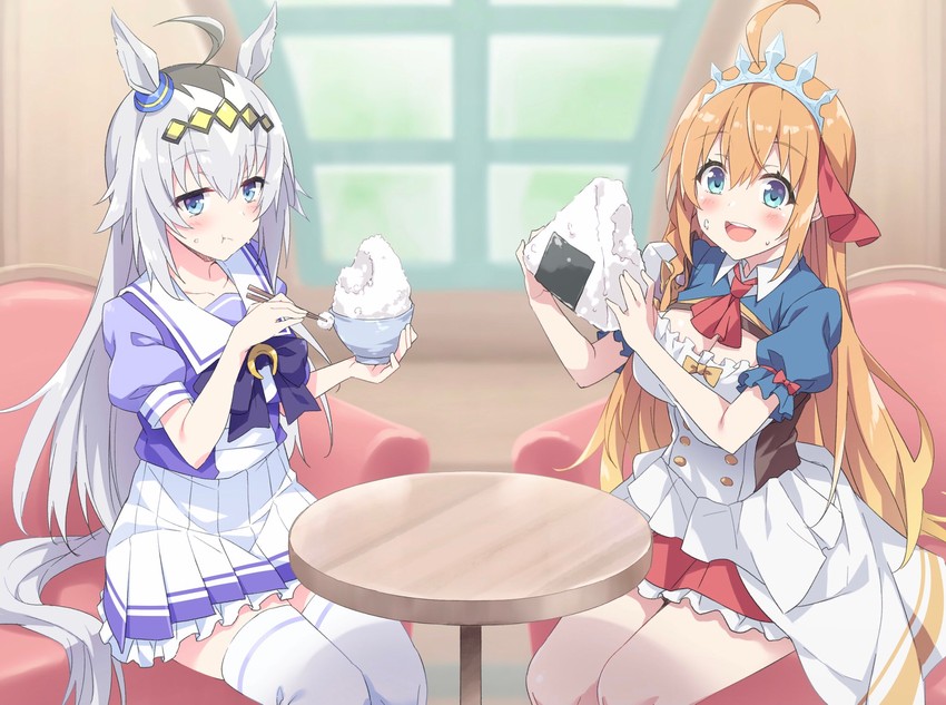pecorine and oguri cap (umamusume and 2 more) drawn by akizora_momiji